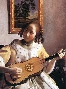 VERMEER VAN DELFT, Jan The Guitar Player (detail) awr USA oil painting artist
